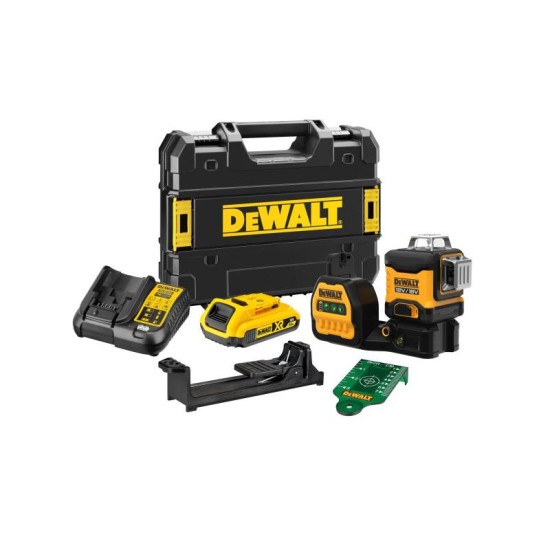 DEWALT Akkus keresztvonalas lézer 12-18 V (zöld) (1 x 2 Ah + töltő) DCE089D1G18 (DCE089D1G18-QW)