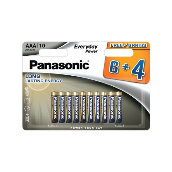 PANASONIC AAA/mikro tartós alkáli elem 1,5 V (10 db/cs) (LR03EPS-10BW6-4F)