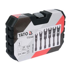 YATO Gépi fékcső-dugókulcs készlet 6 részes 3/8' 12-19 mm (YT-01440) YATO Gépi fékcső-dugókulcs készlet 6 részes 3/8' 12-19 mm (YT-01440)