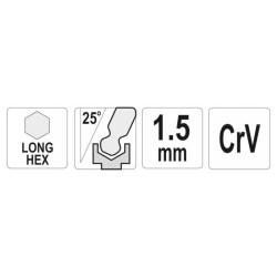 YATO Hosszú gömbfejű imbuszkulcs 1,5 mm CrV (YT-05450) YATO Hosszú gömbfejű imbuszkulcs 1,5 mm CrV (YT-05450)