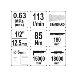 YATO Pneumatikus 3 az 1-ben készlet (racsnis kulcs, egyenes csiszoló, sarokcsiszoló) (YT-09860) YATO Pneumatikus 3 az 1-ben készlet (racsnis kulcs, egyenes csiszoló, sarokcsiszoló) (YT-09860)