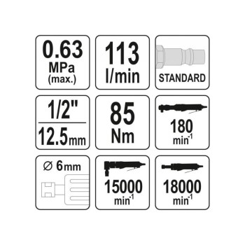 YATO Pneumatikus 3 az 1-ben készlet (racsnis kulcs, egyenes csiszoló, sarokcsiszoló) (YT-09860) YATO Pneumatikus 3 az 1-ben készlet (racsnis kulcs, egyenes csiszoló, sarokcsiszoló) (YT-09860)