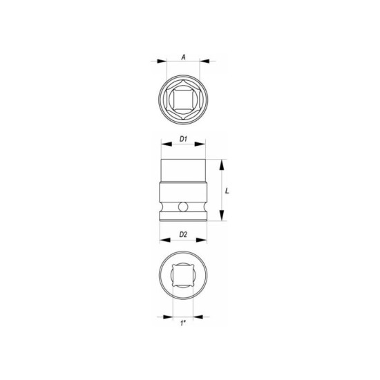 YATO Gépi dugókulcs 1' 24 mm CrMo (YT-1180) YATO Gépi dugókulcs 1' 24 mm CrMo (YT-1180)