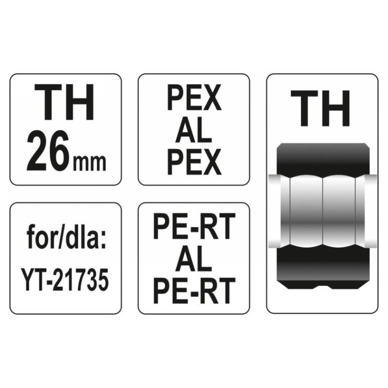 YATO Krimpelő betét YT-21735 krimpelőhöz TH-típus 26 mm (YT-21746) YATO Krimpelő betét YT-21735 krimpelőhöz TH-típus 26 mm (YT-21746)