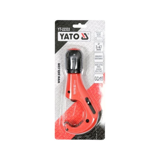 YATO Csővágó görgős 3-42 mm (réz-alu-műany.) (YT-22333) YATO Csővágó görgős 3-42 mm (réz-alu-műany.) (YT-22333)