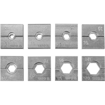 YATO Préspofa készlet 8 részes 10-120 mm az YT-22860 hidraulikus préshez (YT-22863) YATO Préspofa készlet 8 részes 10-120 mm az YT-22860 hidraulikus préshez (YT-22863)