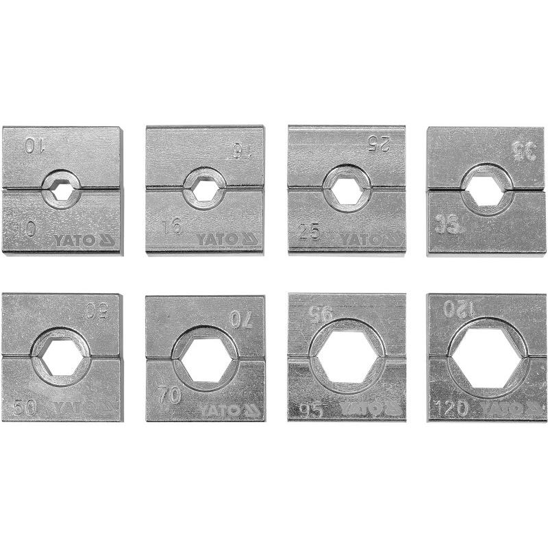 YATO Préspofa készlet 8 részes 10-120 mm az YT-22860 hidraulikus préshez (YT-22863)
