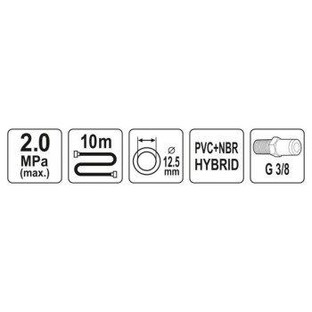 YATO Pneumatikus tömlő 1/2' 12,5 mm x 10 m (YT-24236) YATO Pneumatikus tömlő 1/2' 12,5 mm x 10 m (YT-24236)