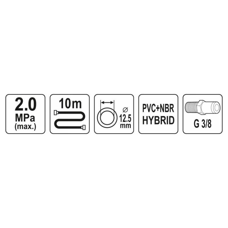YATO Pneumatikus tömlő 1/2' 12,5 mm x 10 m (YT-24236)