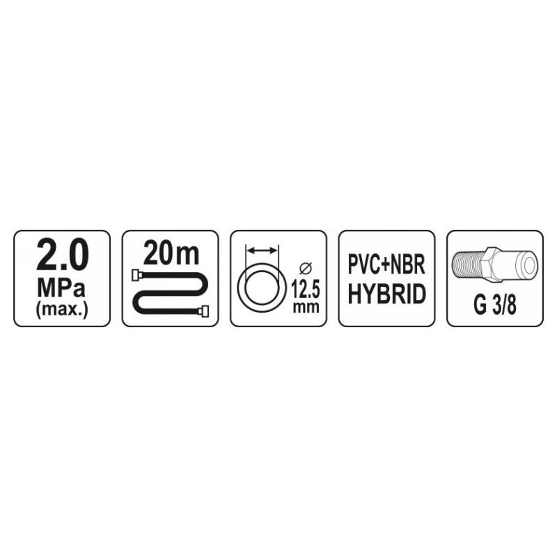 YATO Pneumatikus tömlő 1/2' 12,5 mm x 20 m (YT-24237)