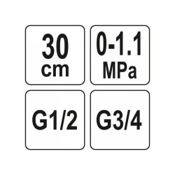 YATO Víznyomásmérő 1/2'-3/4' 0-1,1 Mpa (YT-24790)
