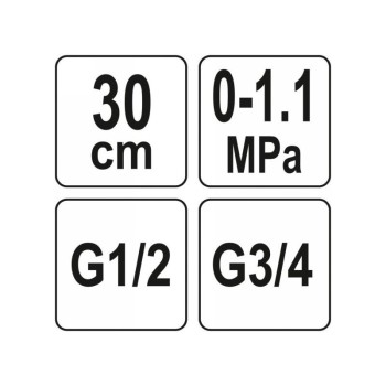 YATO Víznyomásmérő 1/2'-3/4' 0-1,1 Mpa (YT-24790)