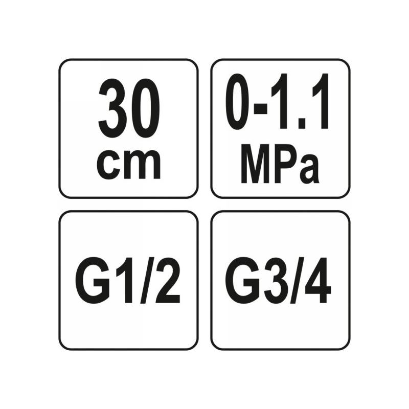 YATO Víznyomásmérő 1/2'-3/4' 0-1,1 Mpa (YT-24790)