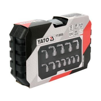 YATO Nyitott csillag-dugókulcs készlet 12 részes 3/8' 8-19 mm CrV (YT-38550) YATO Nyitott csillag-dugókulcs készlet 12 részes 3/8' 8-19 mm CrV (YT-38550)