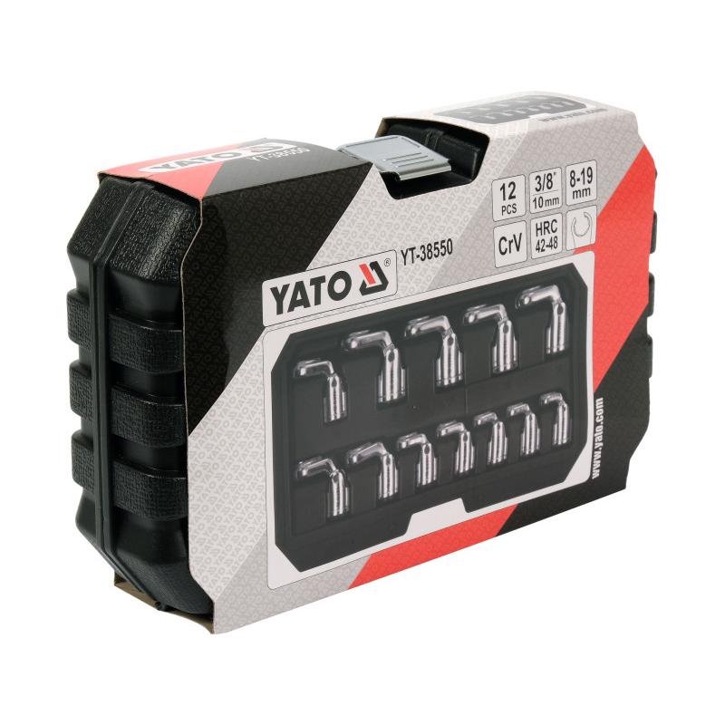 YATO Nyitott csillag-dugókulcs készlet 12 részes 3/8' 8-19 mm CrV (YT-38550)