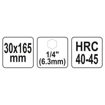 YATO Fafúró 30 x 165 mm bit befogással (YT-44689)