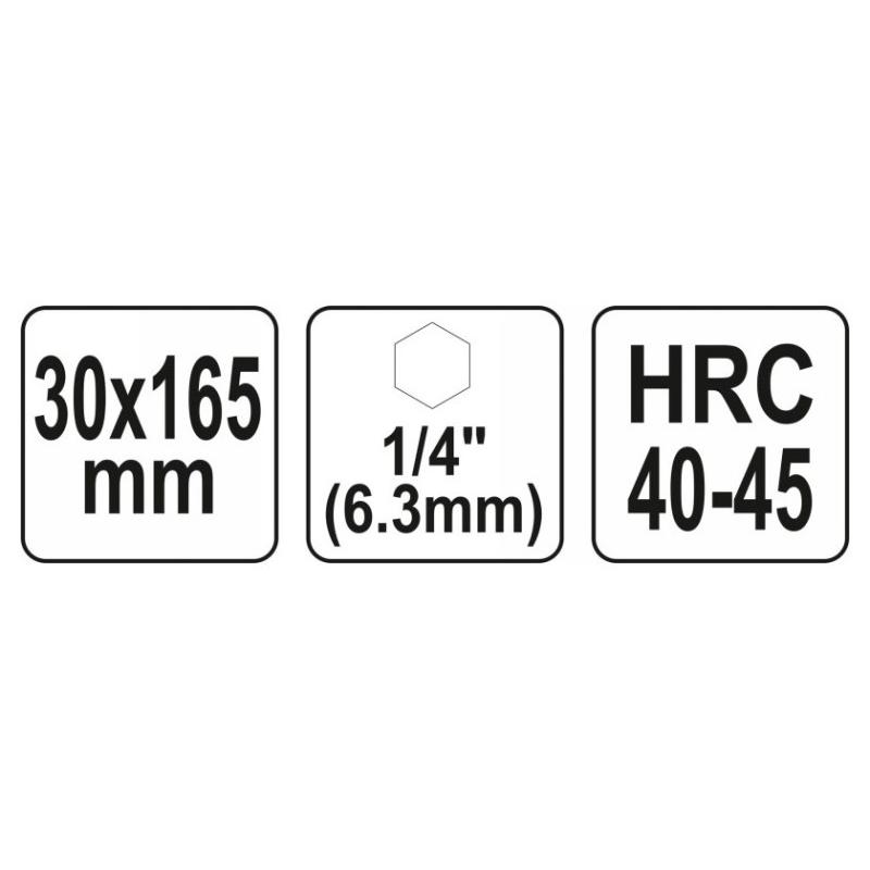 YATO Fafúró 30 x 165 mm bit befogással (YT-44689)