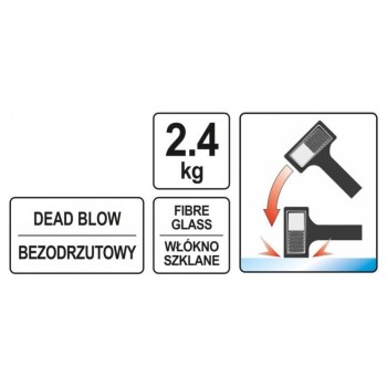 YATO Gumikalapács 2400 g visszarúgásmentes 70 x 70 x 140 mm (YT-46270)