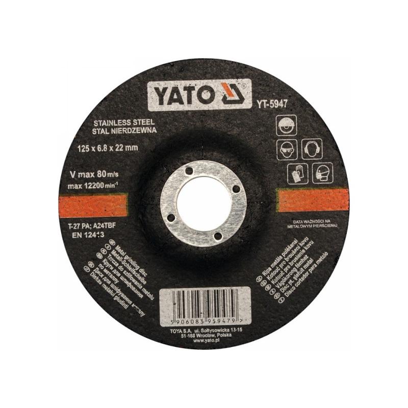 YATO Tisztítókorong fémre 125 x 6,8 x 22,2 mm inox (YT-5947)