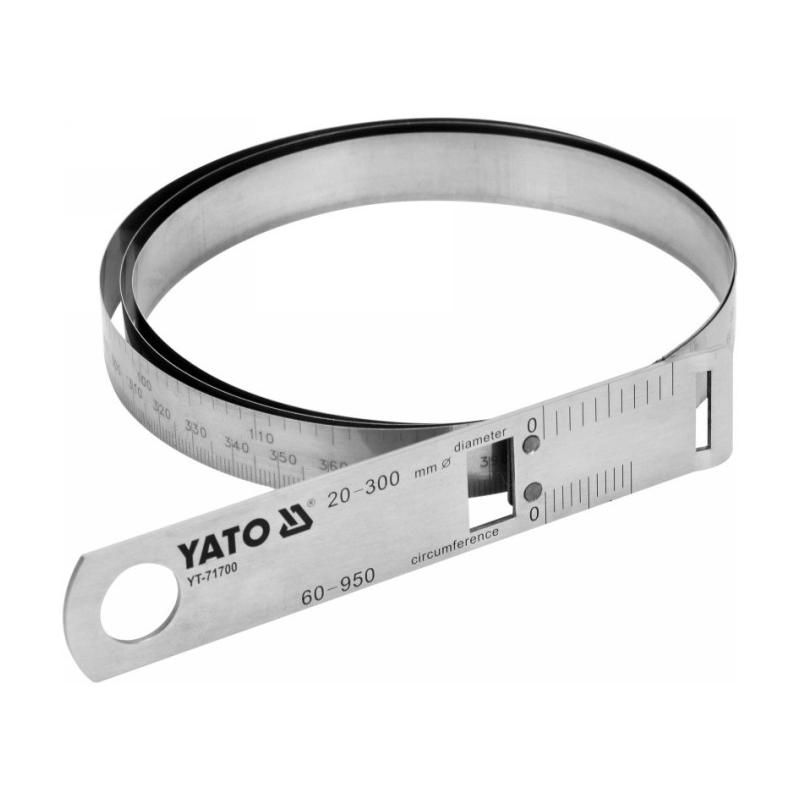 YATO Precíziós mérőszalag (+-0,01 mm), átmérő 30-300 mm, körméret 60-950 mm inox (YT-71700)