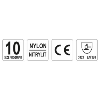 YATO Szerelőkesztyű (Nitril mártott FEHÉR) 10-es (YT-7474)