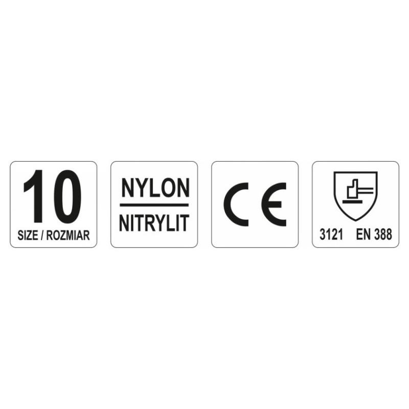 YATO Szerelőkesztyű (Nitril mártott FEHÉR) 10-es (YT-7474)