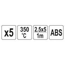 YATO Műanyag hegesztőpálca 2,5 x 5 mm x 1 m ABS (5 db/cs) (YT-82305)