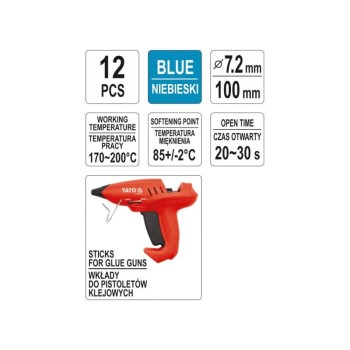 YATO Ragasztópatron 7 x 100 mm két (12 db/cs) (YT-82443) YATO Ragasztópatron 7 x 100 mm két (12 db/cs) (YT-82443)