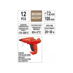YATO Ragasztópatron 7 x 100 mm barna (12 db/cs) (YT-82447) YATO Ragasztópatron 7 x 100 mm barna (12 db/cs) (YT-82447)