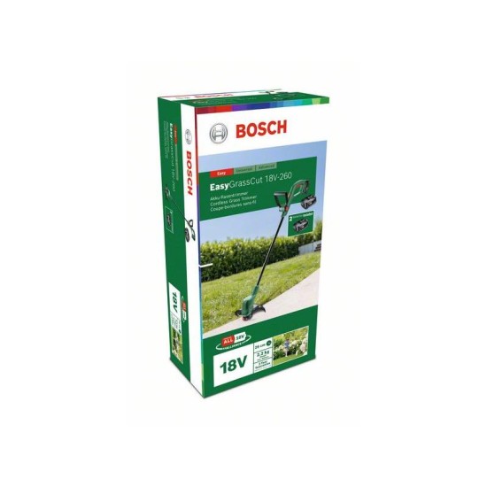 BOSCH Akkus fűszegélynyíró EasyGrassCut 18V-26 (2 x 2,0 Ah + töltő) (06008C1C05)