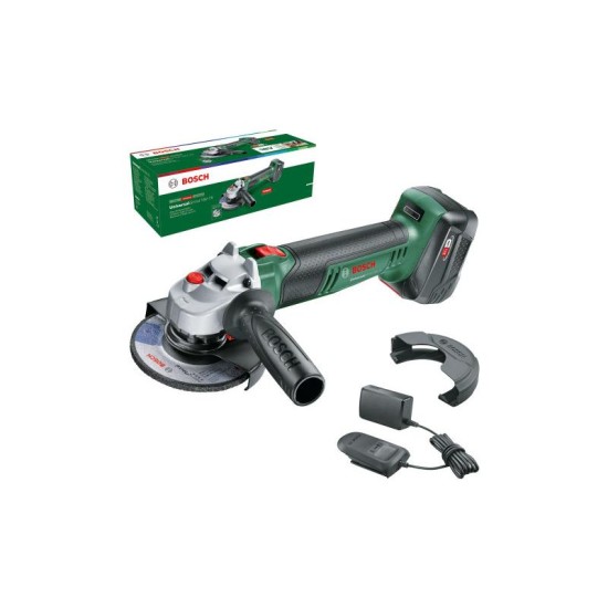 BOSCH Akkus sarokcsiszoló 125 mm UniversalGrind 18V-75 (1 x 4,0 Ah akku + töltő) (06033E5004)