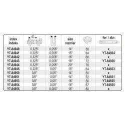 YATO Láncfűrész lánc 13' 0,325' 1,5 mm 56szem (YT-84940)