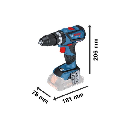 BOSCH Akkus ütvefúró-csavarozó GSB 18V-60 C L-Boxx-ban (akku + töltő nélkül) (06019G2103)