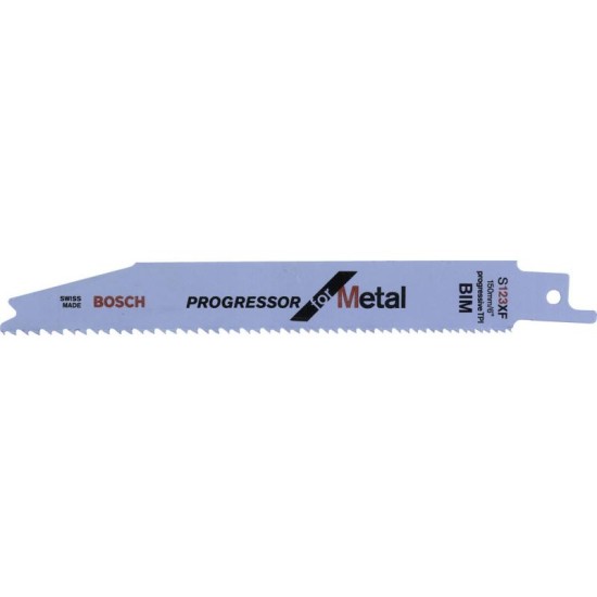 BOSCH Szablyafűrészlap fémre S 123 XF 150 mm / 8-18TPI bimetál Progressor for Metal (2 db/cs) (2608654401)