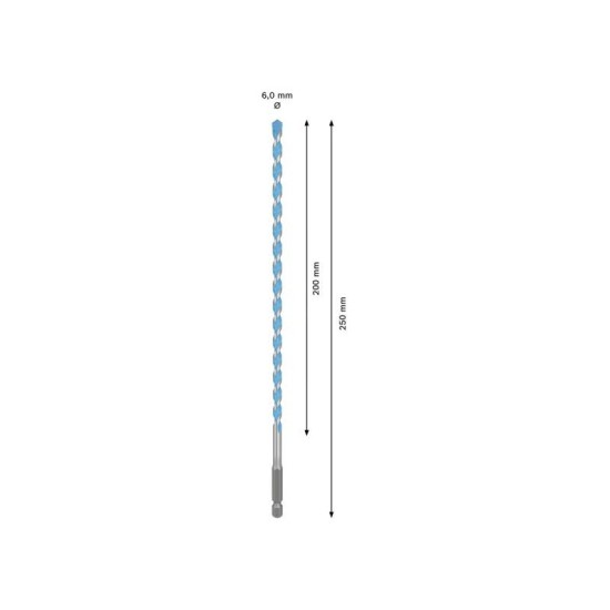 BOSCH EXPERT HEX-9 Multiconstruction fúrószár 6,0 x 200/250 mm 1/4' bitbefogással (2608902353)