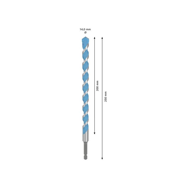 BOSCH EXPERT HEX-9 Multiconstruction fúrószár 14,0 x 200/250 mm 1/4' bitbefogással (2608902360)