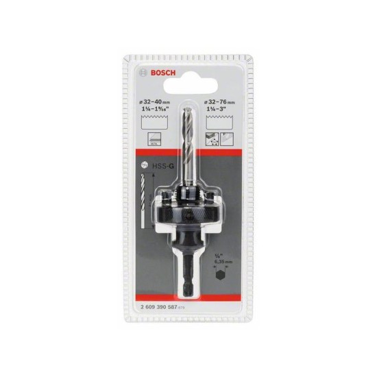 BOSCH Körkivágó központosító 32-76 mm 1/4' bitbefogással HSS-G (2609390587)