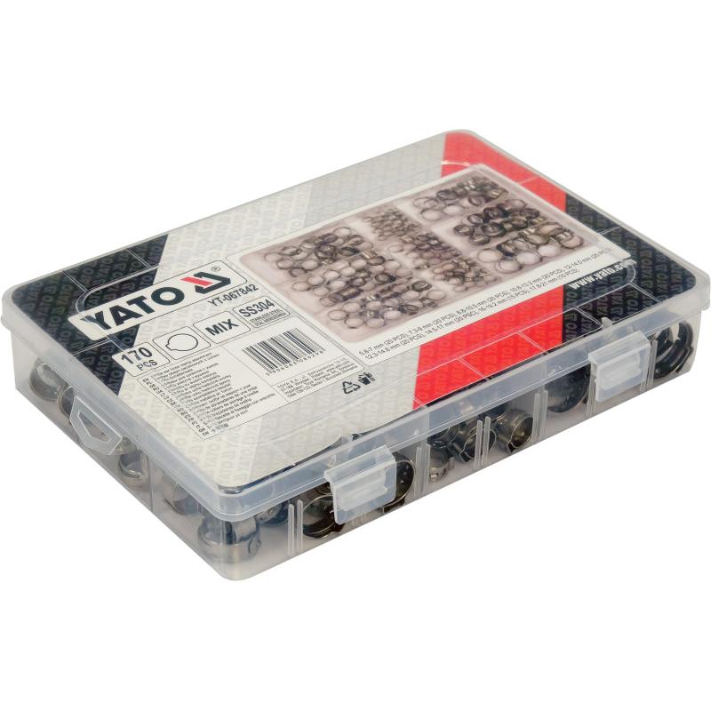 YATO YT-067842 csőbilincs készlet 170 részes – horganyzott acél YATO YT-067842 csőbilincs készlet 170 részes – horganyzott acél