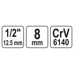 YATO Bithegy-tartó adapter 1/2' négyszög -8mm Hex (YT-12951)