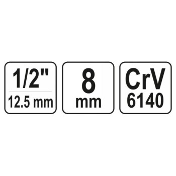 YATO Bithegy-tartó adapter 1/2' négyszög -8mm Hex (YT-12951) YATO Bithegy-tartó adapter 1/2' négyszög -8mm Hex (YT-12951)