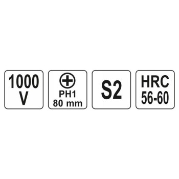 YATO Csavarhúzó PH1 x 80 mm 1000 V-ig szigetelt (YT-2822)