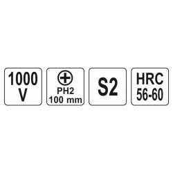 YATO Csavarhúzó PH2 x 100 mm 1000 V-ig szigetelt (YT-2823)