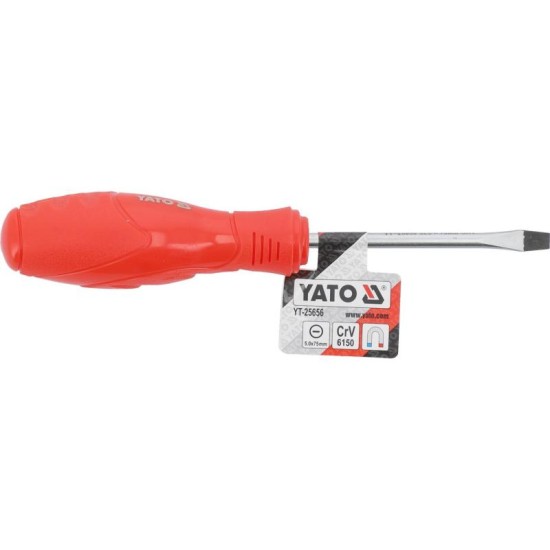 YATO Csavarhúzó lapos 5x75 mm mágneses CrV (YT-25656) YATO Csavarhúzó lapos 5x75 mm mágneses CrV (YT-25656)