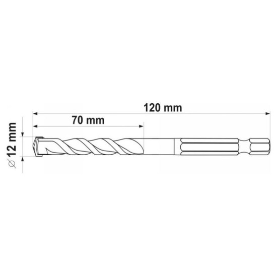 YATO Univerzális fúró 12,0  x 120/70 mm bit befogású (YT-44787)