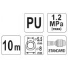 YATO Pneumatikus tömlő (spirál) gyorscsatlakozóval 5,5 x 8 mm x 10 m 1,2 MPa (YT-24202)
