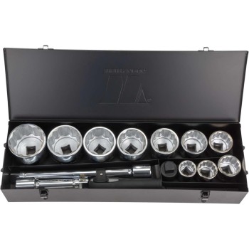 Dugókulcs készlet 1'' 12 sz. 36-80 mm 14 db-os