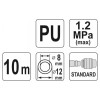 YATO Pneumatikus tömlő (spirál) gyorscsatlakozóval 8,0 x 12 mm x 10 m 1,2 MPa (YT-24208)
