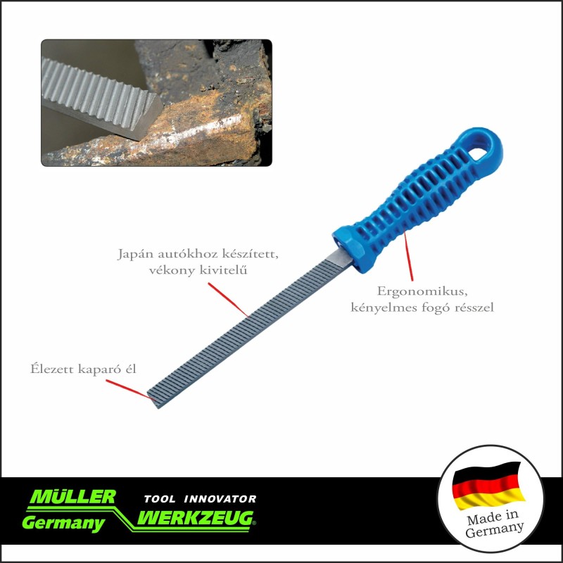 Féknyereg reszelő és kaparó szerszám 2:1-ben 10 mm keskeny MÜLLER(MLR-460 202/M)