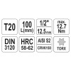 YATO Hosszú bit dugókulcs Torx 1/2' T20 CrV (YT-04320)