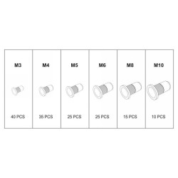 YATO Alumínium szegecsanya készlet 150 részes M3-M10 (YT-36460)